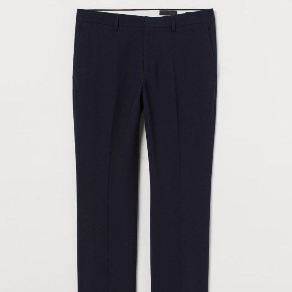 Men's H&M Slim Suit Pants | Dark Blue | Size - 33R